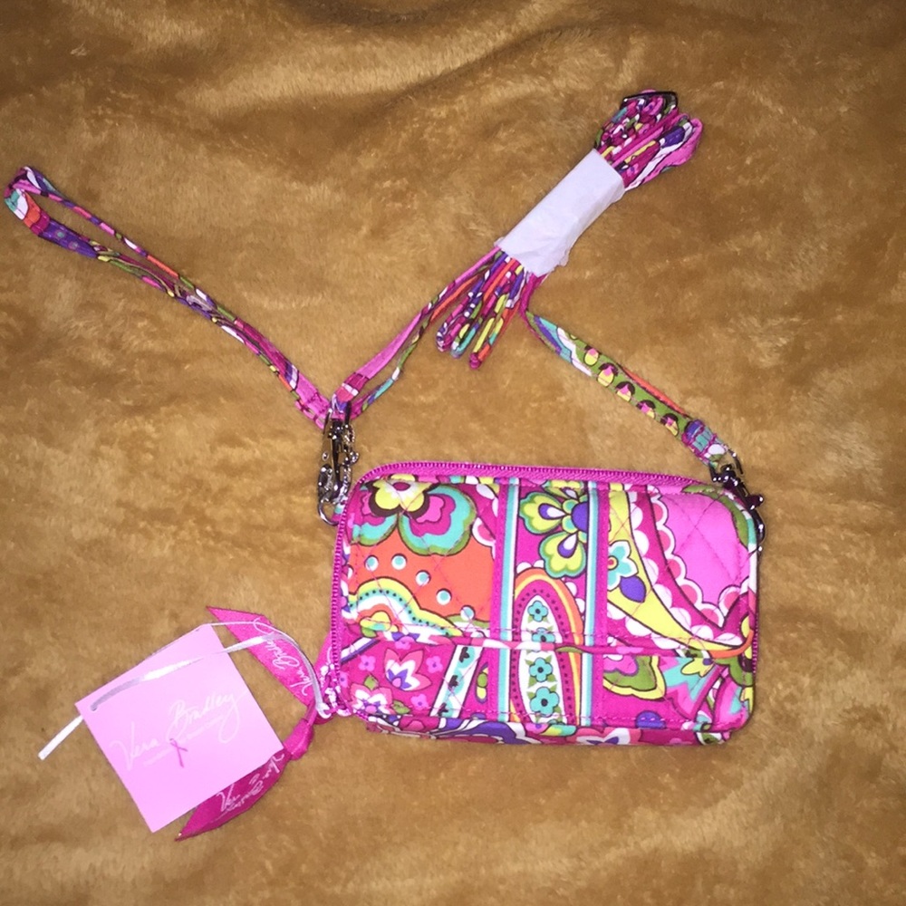 Crossbody Vera Bradley Pink Swirls Wallet/Clutch